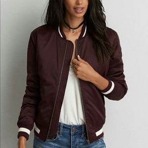 Warm Burgundy Bomber Jacket: Women’s Sm never worn